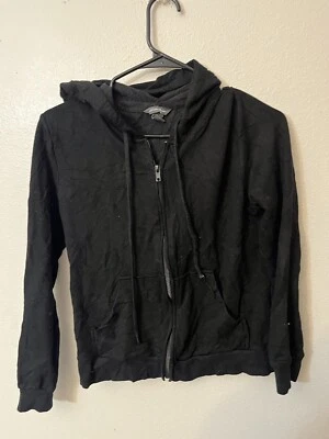 Love Express Sudadera Mujer Extra Pequeña Negra Sudadera con Capucha Cremallera Completa Causal Foto 1 de 4