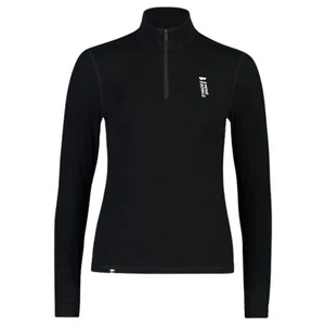 Mons Royale Cascade Merino 1/4 Zip Women's Baselayer Top, Black, Medium - Picture 1 of 4