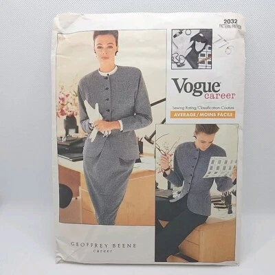 Vogue 2032 Misses' Lined Jacket Pants And Skirt Sewing Pattern Size 6-10 Uncut - Image 1 of 4