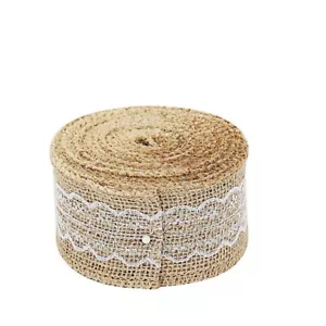 16 ft Natural White Burlap Ribbon Lace Gifts Party Decorations Wedding Supplies - Picture 1 of 9