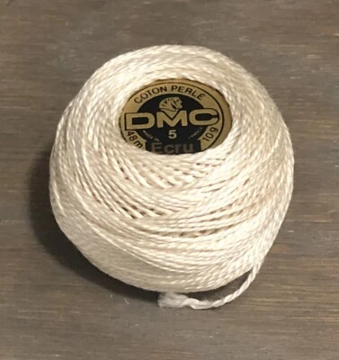 DMC Coton Perle Thread Size 5 - Ecru Color. 10 Count In Newly Sealed Box - Image 1 of 4