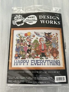 Design Works Happy Everything Holidays Counted Cross Stitch Kit 9380 Neu Geöffnet - Bild 1 von 3