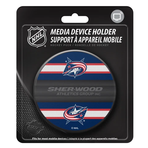 Columbus Blue Jackets Hockey Puck Media Device Holder Home/Office Phone Tablet Cover