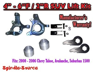 4-6"Lift Kit Spndl Torsion key Ext FOR 00-06 Chevy Suburban Tahoe Avalanche 1500 - Picture 1 of 1