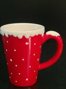 Vintage Hallmark Red White Ceramic Coffee Cup - Picture 1 of 7