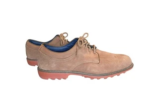 Foot Joy Club Classics Lace Up Shoes Sz 10.5 Men’s Tan Suede Golf Blue Insoles - Picture 1 of 15