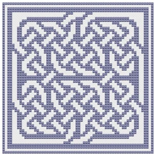 Cross Stitch Kit or Pattern by Florashell - Celtic Blue Tile - Picture 1 of 1