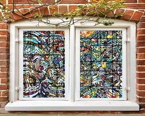 3D Art Texture D585 Window Film Print Sticker Cling Stained Glass UV Block Amy - Picture 1 of 11