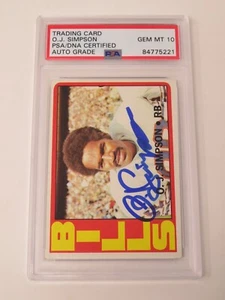 O.J. OJ Simpson BILLS HOF Signed Autograph 1972 Topps Card 160 PSA 10 Auto - Picture 1 of 5