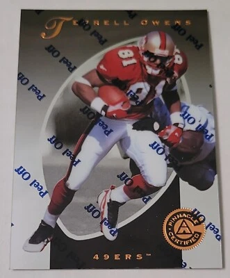 1997 Pinnacle Certified Football Trading Card Terrell Owens #27 San Francisco 49 - Image 1 of 2