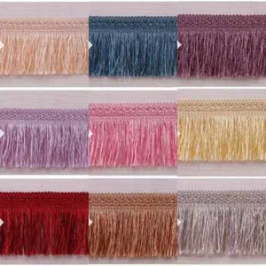 Luxury Tassel Fringe With Gimp Braid 9cm Fringing Trim **DIFFERENT COLOURS** - Picture 1 of 16