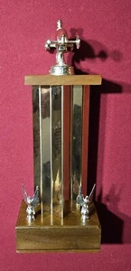 Soap Box Derby Racing Car 1963 Metal Trophy /Pinewood Derby 14" Tall - Picture 1 of 6
