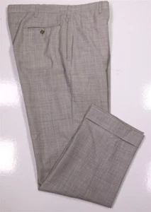 Antico Pantalone Napoli Pants  Light Gray Button-Fly Wool Dress Trousers 33x28 - Picture 1 of 6