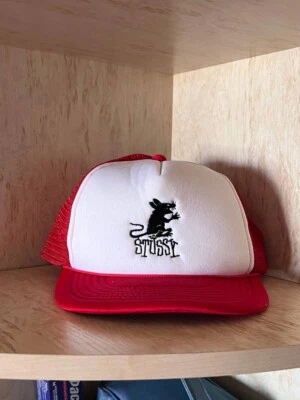 VINTAGE Stussy Rat Mesh Trucker Hat Adjustable Snapback Spell Out Streetwear - Image 1 of 4
