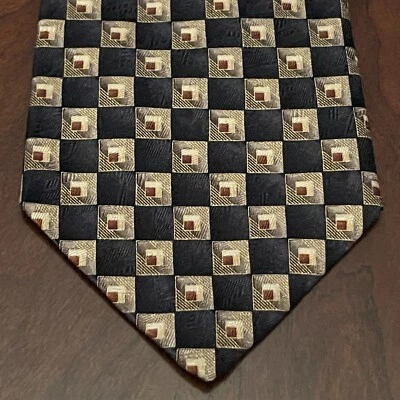 Vintage Roundtree & Yorke black Gold Silk Handmade In USA Wide - Image 1 of 4