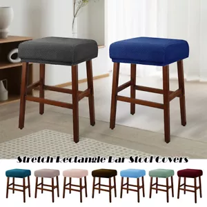 Stretch Rechteck Barhocker Bezug Jacquard Waschtisch Hocker Bezug Theke Sitzbezug. - Bild 1 von 25