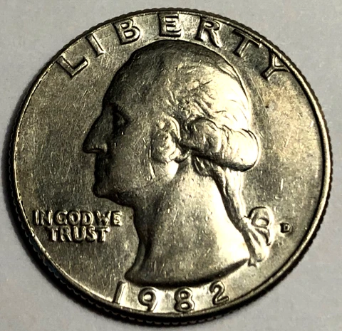1982 D Washington Quarter Uncirculated Denver Mint Cover