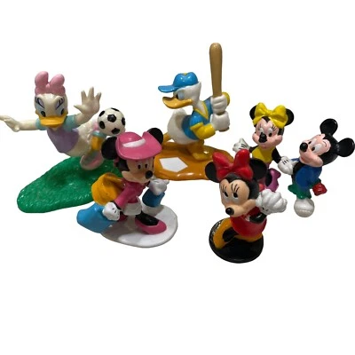 Lote 5 bonecos antigos de PVC Disney Applause Mickey Minnie Mouse Donald margarida de beisebol - Imagem 1 de 4