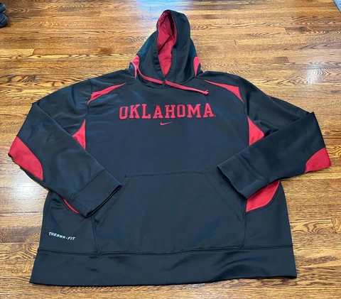 Oklahoma Sooners Sweatshirt Nike Therma-Fit NCAA Hoodie Adult L Cover