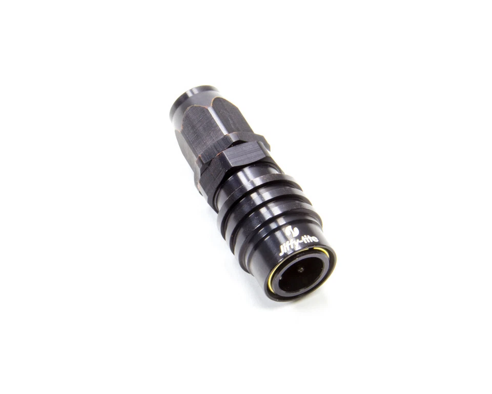Q/R #6 Straight Hose End Black JIFFY-TITE 31606J - Image 1 of 1