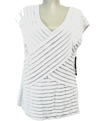 Blusa Top Essentials Milano Volantes Blanco Mujer Talla XL NUEVA CON ETIQUETAS Foto 1 de 4