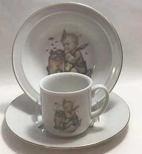 Juego de 3 piezas de plato blanco para niños Hummel Reutter Alemania taza de plato amantes de la miel - Imagen 1 de 12