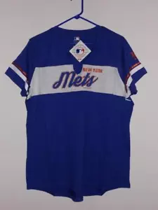 Nueva York Mets Camiseta Mujer Muesca Cuello en V Nueva Con Etiquetas - Imagen 1 de 6