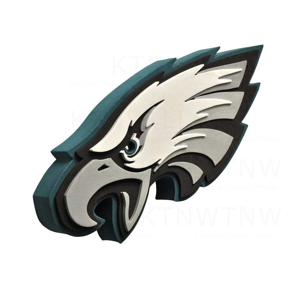 Nuevo Letrero de Pared/Sostenedor Logotipo de Espuma para Fan de la NFL Philadelphia Eagles 3D 18.9" x 12.8" Foto 1 de 3