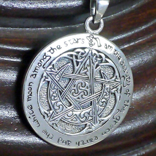 Peter Stone 925 Silber Wicca Schutz Druiden Mond Pentakel Kelten Pentagramm Band