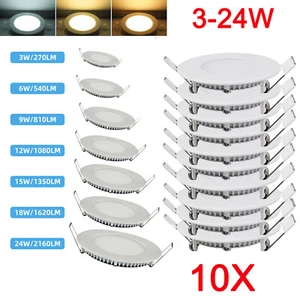 10er-set LED Einbaustrahler Panel Deckenleuchte Einbau Leuchte Ultra Flach Spot - Bild 1 von 11