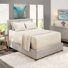 Egyptian Cotton Quality 800Thread Count 4PC Bed Sheet Set OLYQueen Ivory 12 Inch
