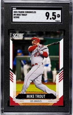 2021 Panini Chronicles #9 Mike Trout SCORE SGC 9.5 MINT+ - Image 1 of 2
