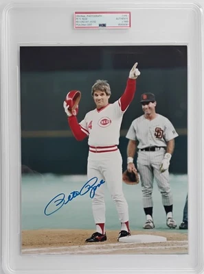 PSA 1985 Tipo 1 Auto Pete Rose Record Hit #4192 Cincinnati Reds ¡Foto de béisbol! Foto 1 de 4