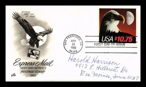 DR JIM STAMPS US COVER EXPRESS MAIL $10.75 EAGLE MOON FIRST DAY ISSUE ARTCRAFT - Picture 1 of 2