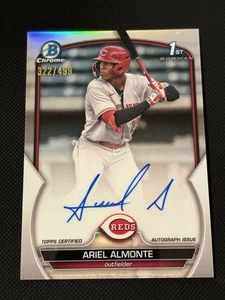 2023 1st Bowman cromo Ariel Almonte refractor/499 automático Cincinnati Reds - Imagen 1 de 3