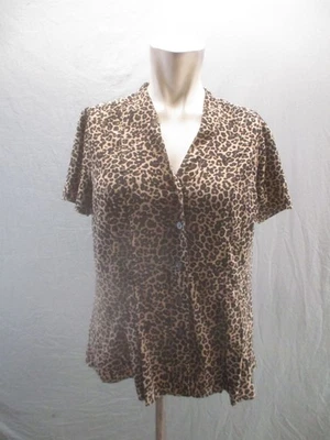 Blusa elegante con botones manga corta estampado animal talla M de la colección 212 352 Foto 1 de 4