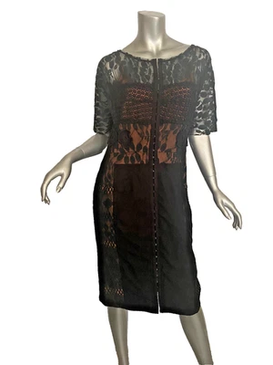 Womens  Byron Lars Dress Carissima Size 10 Lace Floral Sheath - Image 1 of 4