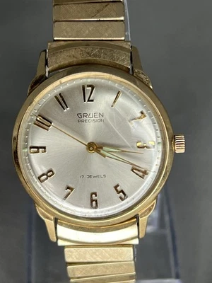 Reloj Pulsera Hombre Vintage Años 60 GRUEN Precisión Tono Dorado 17J Cuerda Manual Foto 1 de 4
