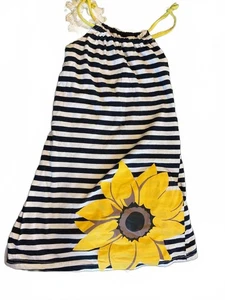 Cute Stripe Sunflower Dress for Girls size 130 - Picture 1 of 5