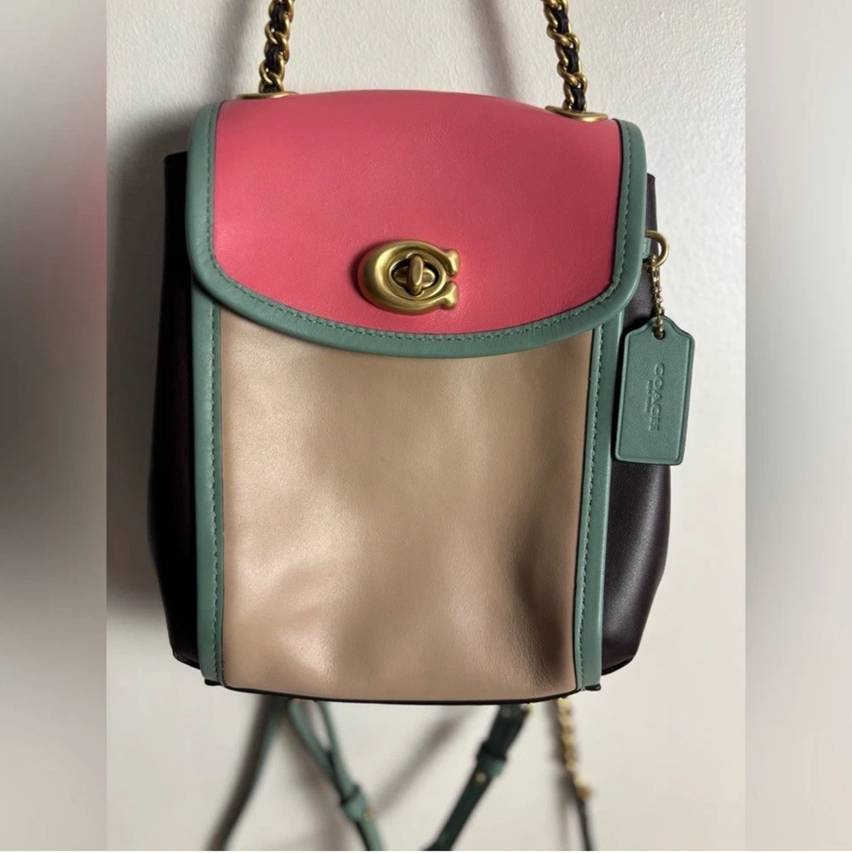 Рюкзак-трансформер Coach Parker 16 дюймов цветной блок кожа 97656 - Изображение 1 из 4