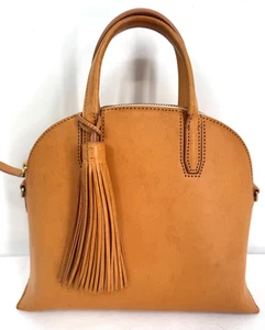 Loeffler Randall Cognac Brown Patina Leather Tassel Dome Tote Handbag Bag Purses - Picture 1 of 16