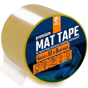 Clear Mat Tape 3 or 4 Inch, 1 or 2 Pack Mat Tape for Wrestling Grappling Gymn... - Picture 1 of 9