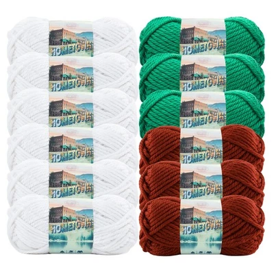 (12 Pack) Lion Brand Yarn 135-001 Hometown Bulky Yarn, Classic Christmas Pack - Image 1 of 4