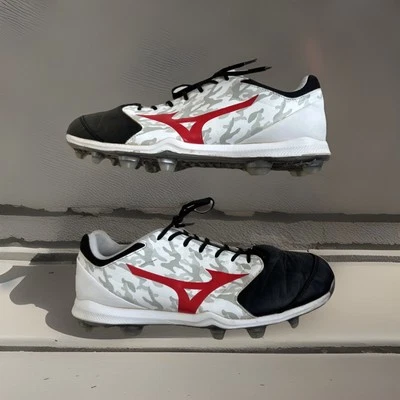 Botines de béisbol de fútbol blancos/negros/rojos Mizuno Cid Spectra para hombre talla 12,5 Foto 1 de 4
