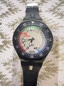 Swatch Zoom Fun Scuba Watch 5m wasserdicht schwarz Silikonband gebraucht - Bild 1 von 7