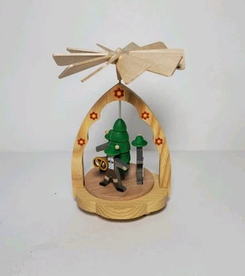 迷你德国巴伐利亚椒盐卷饼暖空气金字塔万向轮十月节全新带盒 — 第 1/4 张图片