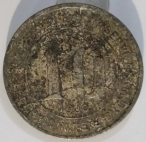 1930 Culion Leper Colony Philippines 10 Centavos Coin - Picture 1 of 2