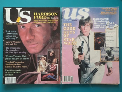 Lot of 2 US Weekly Harrison Ford Star Wars Chris Reeve Superman Mark Hamill  - Image 1 of 4