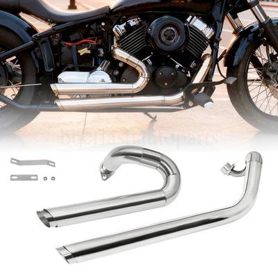 Sistema de tubo de escape de aço silenciador para Yamaha V Star 650 XVS650 XVS400 Dragstar - Imagem 1 de 4