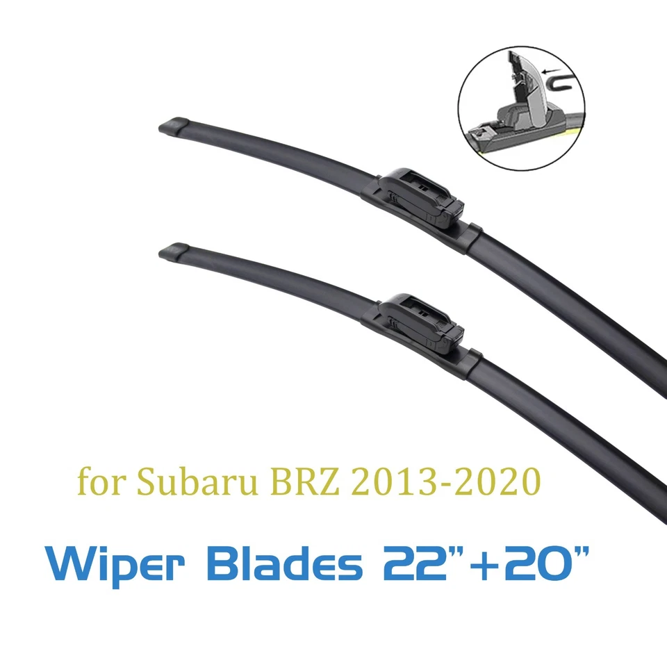 2,For Subaru BRZ 2013-2020 Windshield Wiper Blades 22 20 Front J-hook Foto 1 de 4